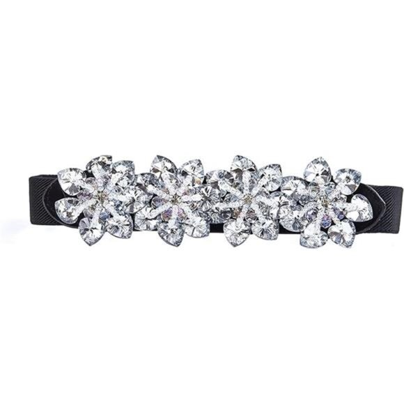 ? Rhinestone Elastic Belt for Women | Plus Size Sparkly Waist Belt | Adjustable main image 4